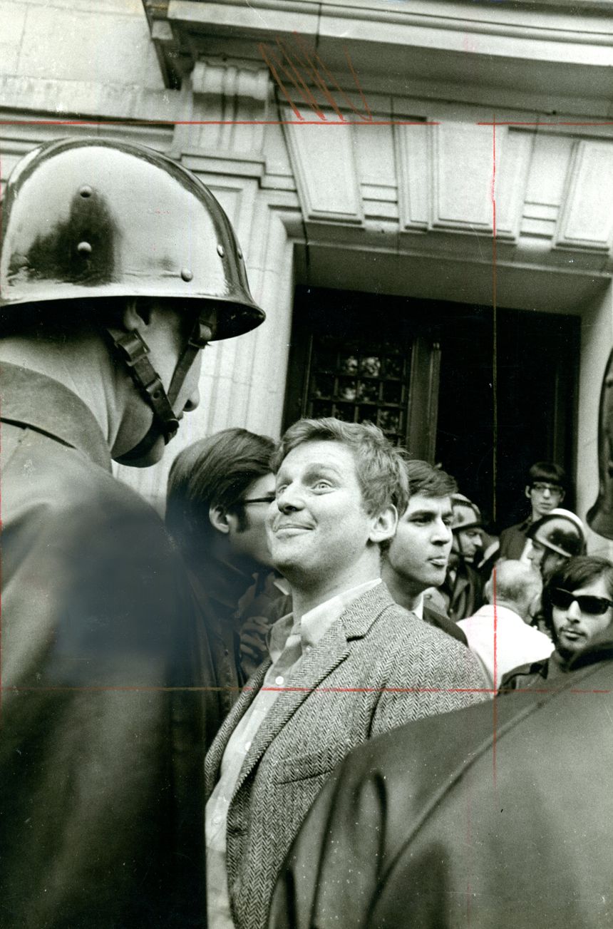 Daniel Cohn Bendit le 6 mai 1968 devant la Sorbonne