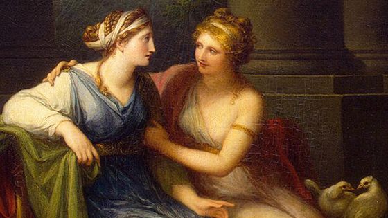 Vénus persuadant Hélène d'aimer Pâris (détail), peinture d'Angelika Kaufmann - DP