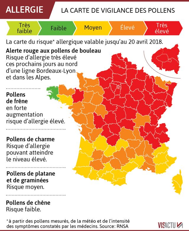 La carte de vigilance des pollens