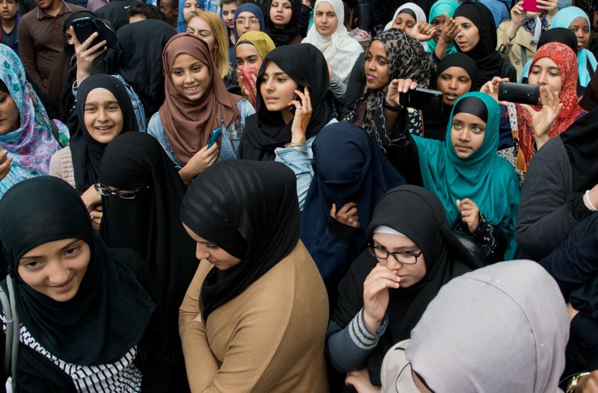 Rassemblement organisé par le prédicateur salafiste allemand Pierre Vogel à Offenbach, en Allemagne, en 2014
