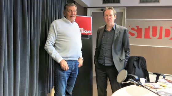 France Musique, studio 131... Jean-Claude Camus & Benoît Duteurtre (g. à d.) ©Radio France - Annick Haumier