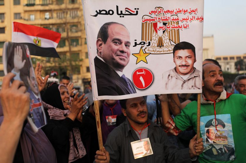 Supporters d'Abdel Fatah al-Sissi en Egypte