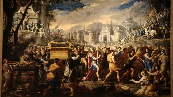 Le roi David portant l'arche d'Alliance à Jérusalem. Tableau de Domenico Gargiulo, Musée des beaux-arts Pouchkine, Moscou. - Wikicommons/Domenico Gargiulo