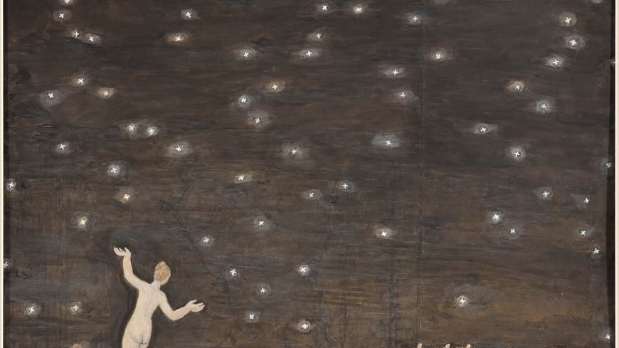 Kristjan Raud (Viru-Jaagupi, Estonie, 1865 – Tallinn, Estonie, 1943) Sous les étoiles (du cycle L’Homme et la nuit), 1907-1909 Encre de Chine et gouache, 42 × 49 cm Tallinn, musée d’Art d’Estonie, inv. EKM G 9043