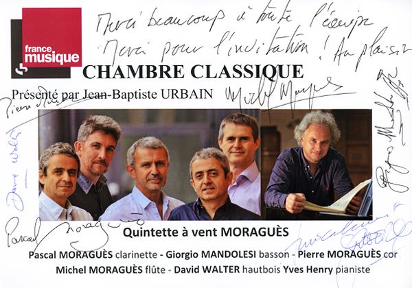 Livre d'or Chambre Classique Quintette Moraguès / Yves Henry