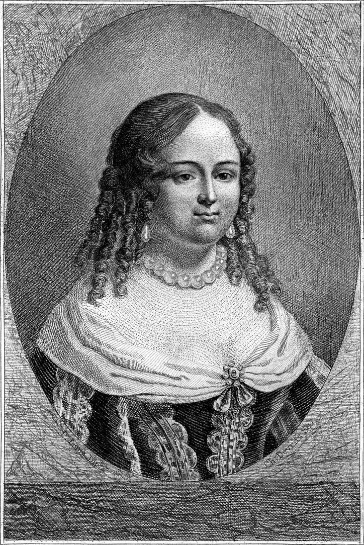 L'écrivaine, poétesse, dramaturge et romancière Madame de Villedieu (1640-1683). La gravure est signée Charles Devrits