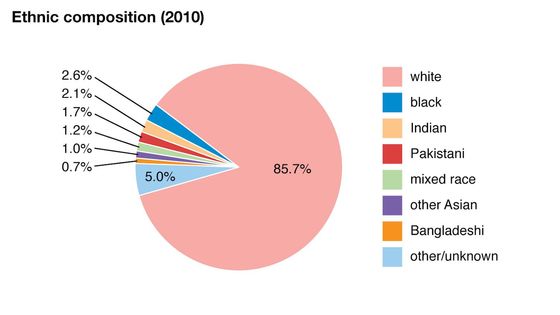 Statistique Ethnique en Grande Bretagne (2010) ©Getty - Encyclopaedia Britannica/UIG