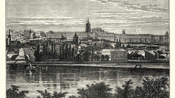 Palais des rois de Bohème et Cathédrale de Hradschin, Prague - Gravure (année non identifiée) ©Getty - Auteur non identifié