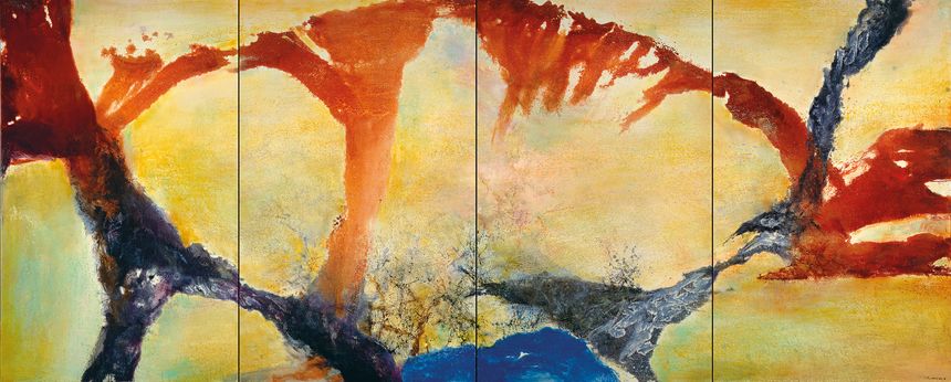 Zao Wou-Ki, Décembre 89 – février 90 - Quadriptyque, 1989-1990 Collection particulière