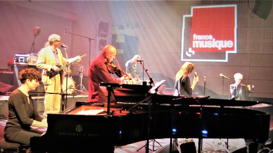 France Musique "Le Temps d'une chanson" Laurent Valero, Live au 105... Eve Risser, John Greaves & Guillaume Roy... Concert 25 avril 2015 (g. à d.) ©Radio France - Annick Haumier