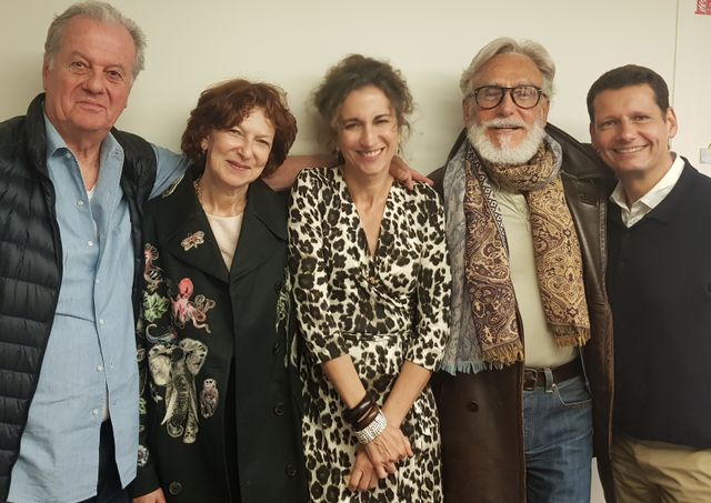 Jacques Grange, Laurence Benaïm,Violeta Sanchez, Alain Marchais et Vincent Josse, enregistrement du grand atelier consacré à Yves Saint Laurent