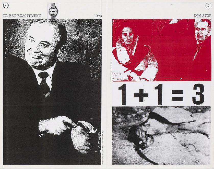 Roman Cieslewicz, Il est exactement 1989 Non stop, série Kamikaze 2, revue d’information Panique, 1991
