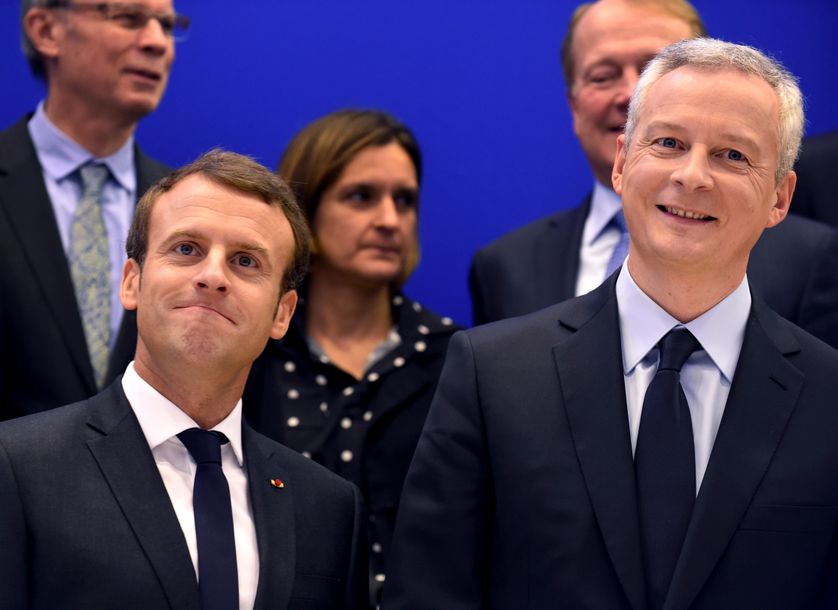 Le président Macron et le ministre de l'Economie Bruno Le Maire