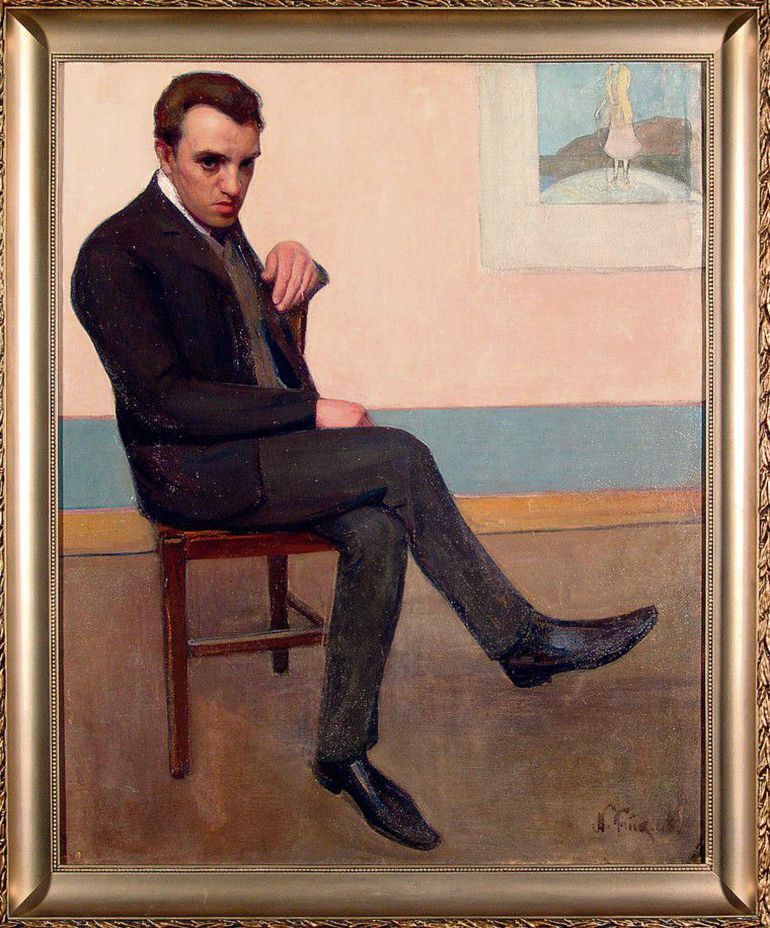 Portrait (1908) du peintre Konrad Mägi (1878-1925) par Nikolai Triik (1884–1940)