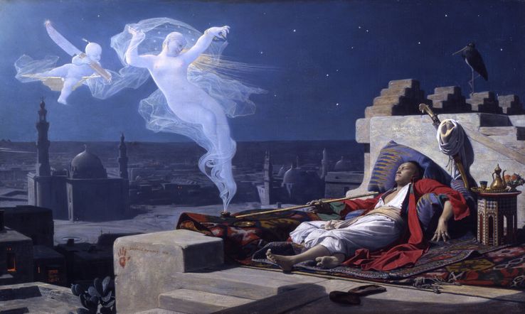"Le Songe de l'eunuque", Jean-Jules-Antoine Lecomte du Nouÿ, 1874 (39.3 × 65.4 cm, huile sur toile)