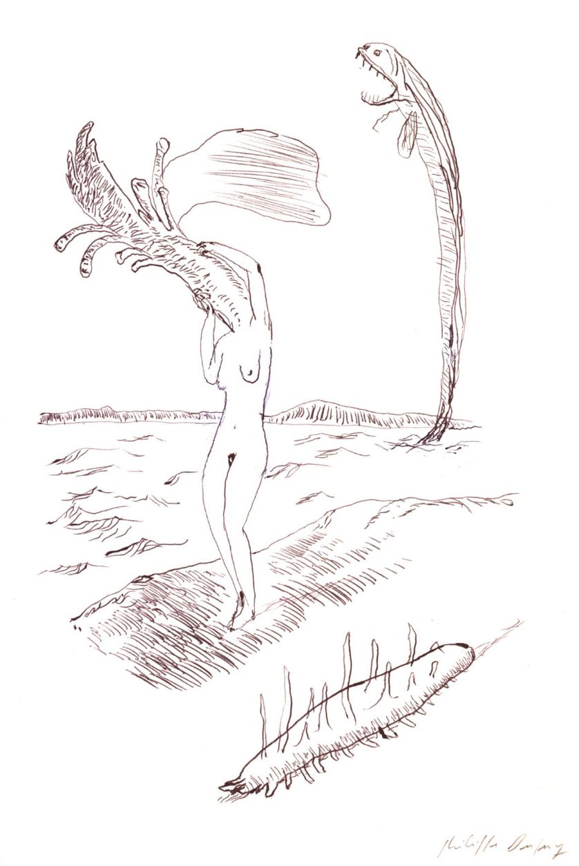Philippe Dupuy - série "left", 2015/2016 - encre et typex sur papier – 22,5 x 16 cm