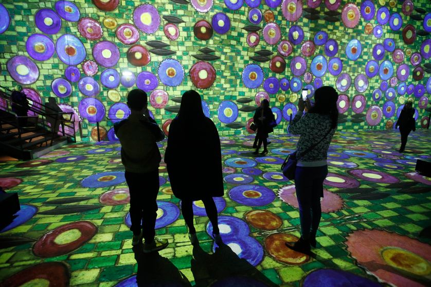L'exposition immersive Klimt à L'Atelier des Lumières à Paris.