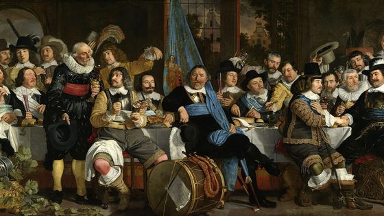 Banquet de la garde civique d'Amsterdam à l'occasion de la paix de Münster - Bartholomeus van der Helst (1648 - Wikimedia Commons)