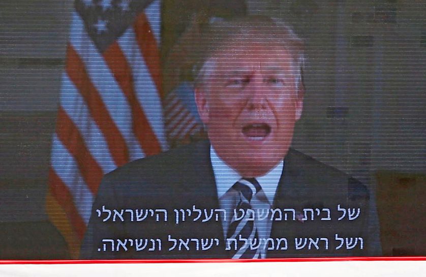 Donald Trump dans un message vidéo enregistré diffusé lors de l'inauguration de l'ambassade américaine à Jérusalem le 14 mai 2018