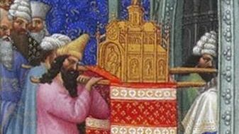 L'Arche d'Alliance amenée au Temple. Les Très Riches Heures du duc de Berry, au Musée Condé de Chantilly, France. - Wikicommons