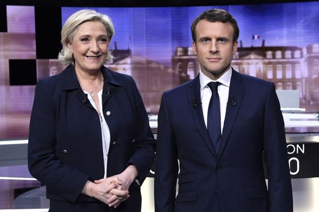 Débat télévisé de l'entre-deux tour sur TF1 avec les deux finalistes de l'élection : Marine Le Pen et Emmanuel Macron