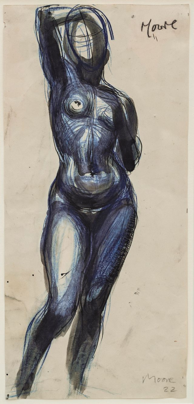 Henry Moore, Standing Nude Girl, One Arm Raised, 1922