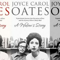 montage de la couverture du livre de Joyce Carol Oates "A Widow's Story".