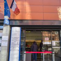 A Montreuil en Seine Saint Denis, le 22 février 2018, le personnel de la Cour Nationale du Droit d Asile qui statue sur les recours des déboutés du droit d asile, est en grève