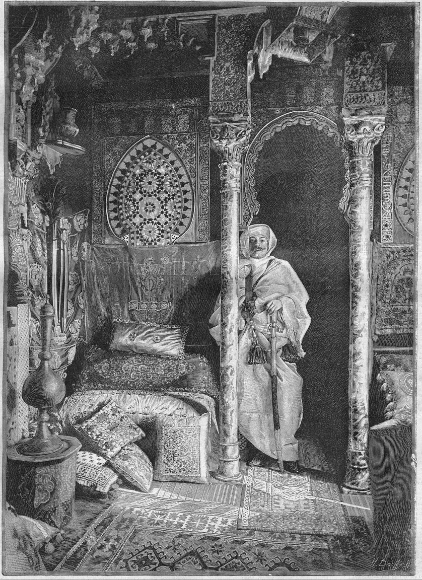 Pierre Loti chez lui en 1892. D'après la photographie de Dornac.