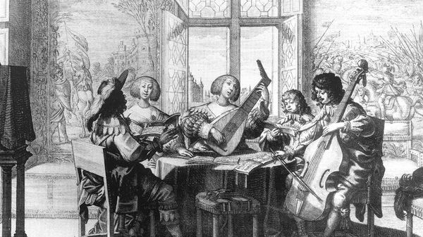 Les Cinq Sens : L'Ouïe, Eau-forte d'Abraham Bosse vers 1638