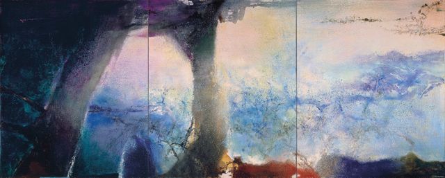 Zao Wou-Ki, Hommage à Claude Monet , février-juin 91 – Triptyque, 1991