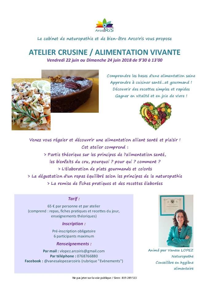 Atelier crusine animé par Vanesa Lopez.