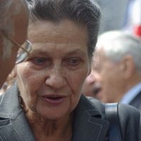 Simone Veil en 2007 lors de l'hommage de la France aux Justes au Panthéon.