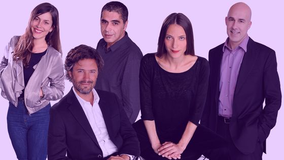 De gauche à droite : M. Richeux, C. Ono-dit-Biot, T. Hakem, O. Gesbert et A. Laporte ©Radio France - Christophe Abramowitz