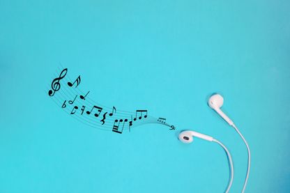 Symbole de la musique sur fond bleu Symbole de la musique sur fond bleu