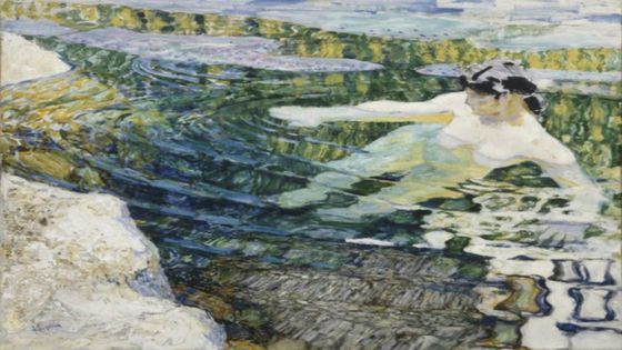 1906 - 1909 huile sur toile 63 x 80 cm František Kupka L’Eau (La baigneuse) - Paris Centre Pompidou, Musée national d’art moderne don d’Eugénie Kupka, 1963 en