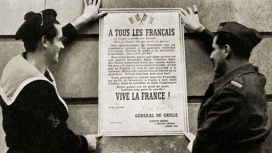 "A tous les Français", affiche de l'appel du 18 juin du générale de Gaulle. ©Getty