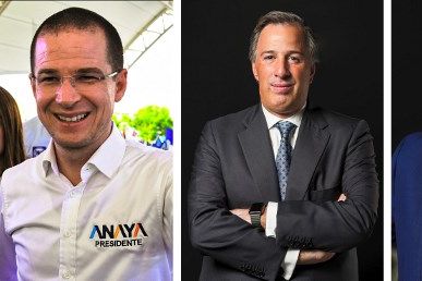 De gauche à droite) Andres Manuel Lopez Obrador pour le parti MORENA, Ricardo Anaya pour la Coalition "Mexico al Frente", Jose Antonio Meade pour Todos por Mexico et le candidat indépendant Jaime "The Bronco" Rodriguez Calderon De gauche à droite) Andres Manuel Lopez Obrador pour le parti MORENA, Ricardo Anaya pour la Coalition "Mexico al Frente", Jose Antonio Meade pour Todos por Mexico et le candidat indépendant Jaime "The Bronco" Rodriguez Calderon