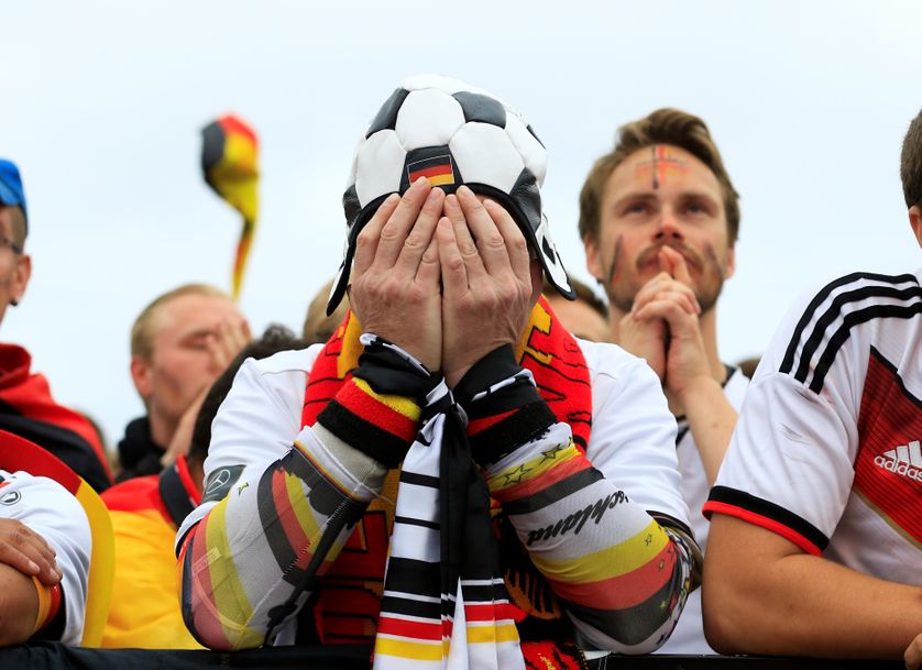 Supporter allemand après l'élimination de la Mannschaft de la Coupe du monde 2018