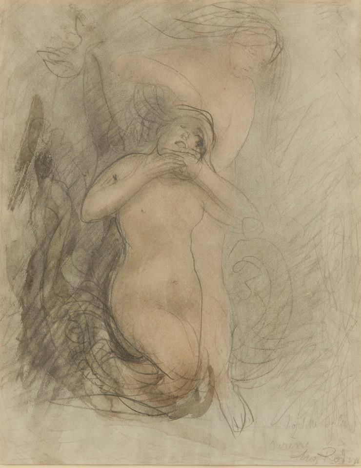 Le Bain de la Sirène (vers 1900), dessin d'Auguste Rodin (1840-1917). Buenos Aires, musée national des beaux-arts d'Argentine