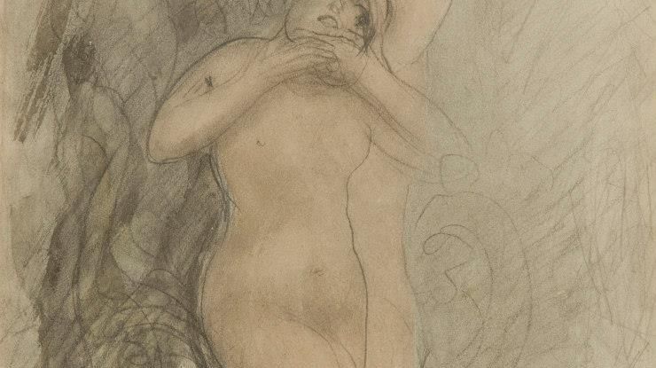 Le Bain de la Sirène (vers 1900), dessin d'Auguste Rodin (1840-1917). Buenos Aires, musée national des beaux-arts d'Argentine