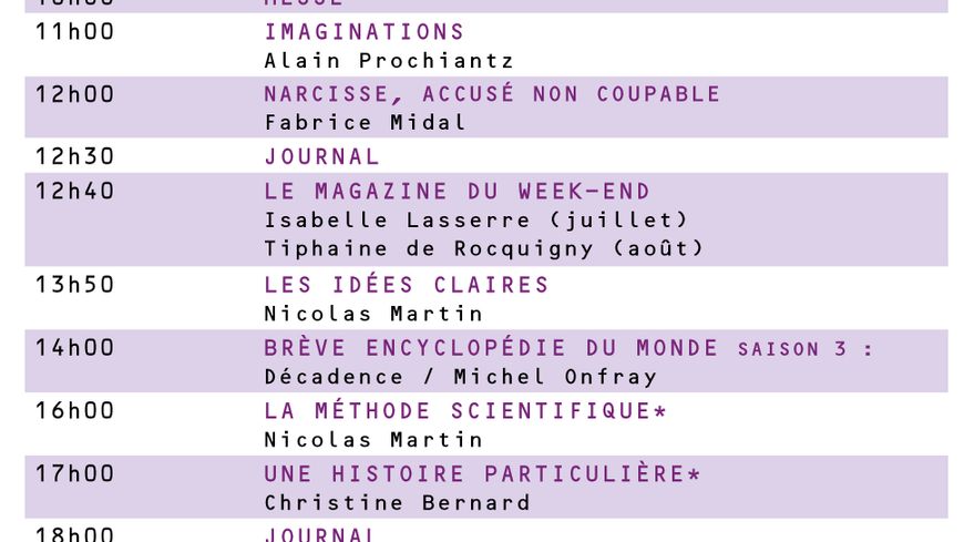 La grille d'été, le dimanche