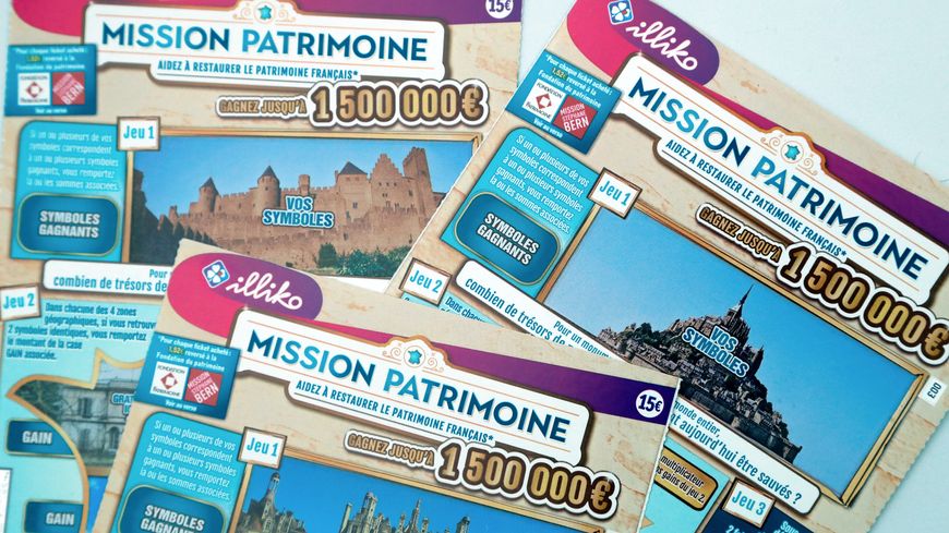 Tickets à gratter "Mission Patrimoine", qui seront mis en vente à partir du 3 septembre