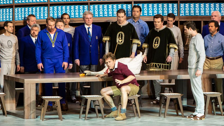 Günther Groissböck (Gurnemanz), Andreas Schager (Parsifal), Luke Stoker (Zweiter Gralsritter) et Gianluca Zampieri (Erster Gralsritter)