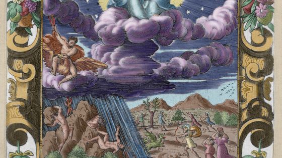 La creation du monde, la bataille des geants, Deucalion et Pyrrha, Apollon tue le serpent python - extrait du livre I ©AFP - PRIVATE COLLECTION / LEEMAGE