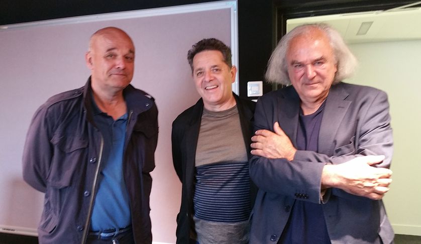 Philippe Dagen, Jean de Loisy et Alain Fleischer (de gauche à droite) le mardi 5 juin 2018