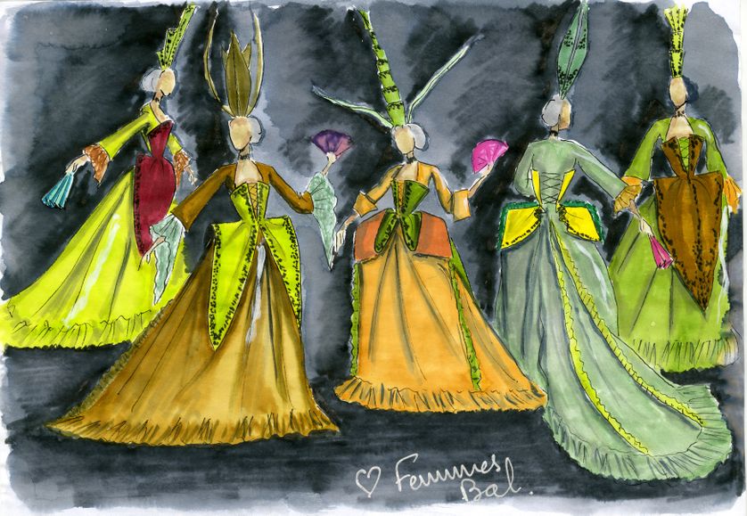 Costumes d'Alain Blanchot pour "Cendrillon", mise en scène de Benjamin Lazar, à l'Opéra-Comique, 2011