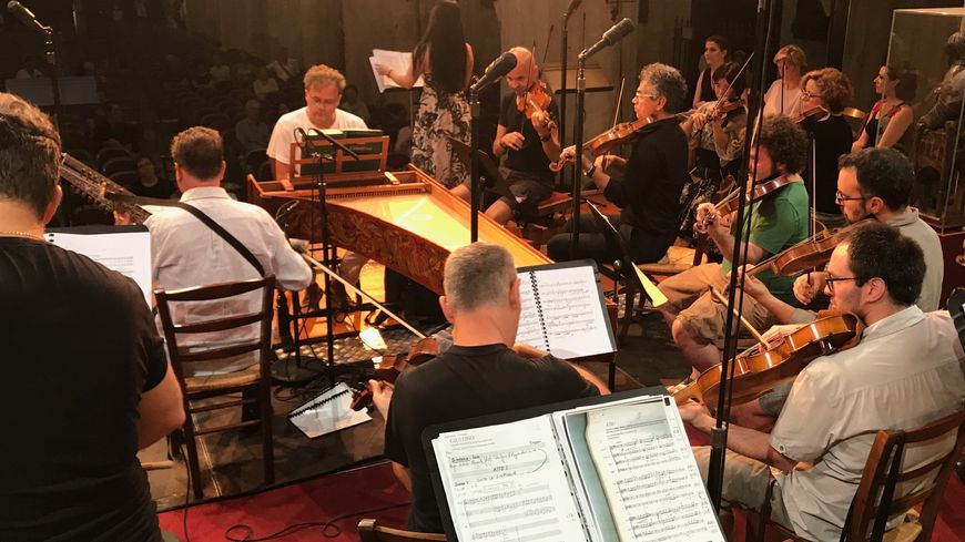 L'Accademia bizantina d'Ottavio Dantone en répétition de Il Giustino à Beaune le 27 juillet 2018