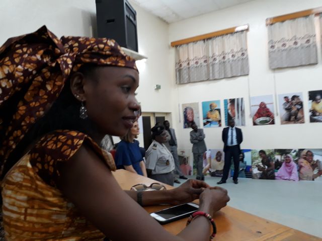 Hindou Oumarou Ibrahim, présidente de l’Association des femmes autochtones au lancement du livre « Les cent femmes du Tchad ».