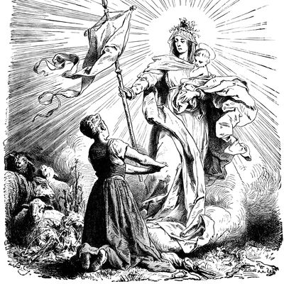 Jeanne d'Arc recevant la bannière de la foi